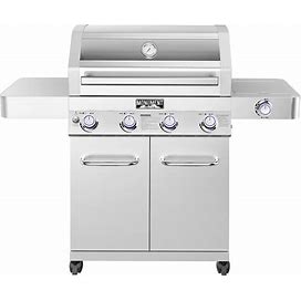 Monument Clearview Stainless Steel 4-Burner Liquid Propane And Natural Gas Grill With 1 Side Burner | 41847NG
