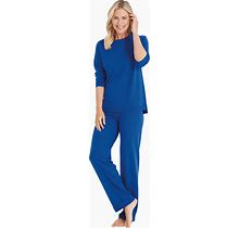 Blair Women's Haband Womens 2-Pc. Cashmere-Soft Set, Long-Sleeve Top & Pants With Drawstring Waist - Blue - L - Misses