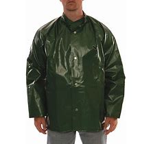 Tingley Rain Jacket: Rain Jacket, 3XL, Green, Snaps With Storm Flap, Nylon/Polyurethane, 0 Pockets Model: J22258