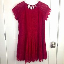 Free People Dresses | Free People Short Sleeved Lace Babydoll Dress Xs | Color: Pink | Size: Xs