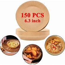 Air Fryer Disposable Paper Liner - 150Pcs 6.3in Round Non - Stick Insert Parchment Paper Liners, Oil-Proof, Water-Proof Cooking Baking Roasting