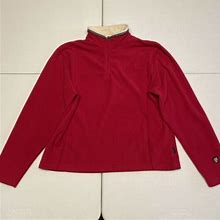 Vtg Alf Clothing Quarter Zip Fleece Women's Large Red Kuhl