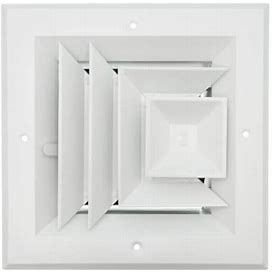Bluefin DF1W6-6 6" X 6" (Wall Opening Size) 3-Way Aluminum Square Ceiling Diffuser (White) | Supplyhouse.Com