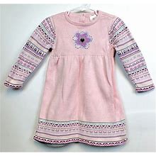 Hanna Andersson Dresses | Hanna Andersson Toddler Girl Knit Sweater Dress 90 Us 3 Holiday 08 100% Cotton | Color: Pink/White | Size: 3Tg