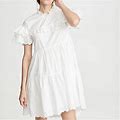 Ulla Johnson Dresses | Ulla Johnson Leonie Poplin Eyelet Tiered Mini Dress Size 0 | Color: White | Size: 0
