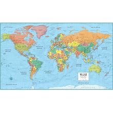 Swiftmaps 32" X 50" RMC Large World Wall Map Poster - Laminated Rolled (32X50 Signature World)