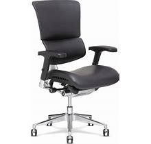 X-Chair X4 High End Executive Chair, Black Leather - Ergonomic Office Seat/Dynamic Variable Lumbar Support/Floating Recline/Stunning Aesthetic