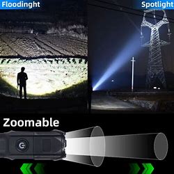 990000Lm Super-Bright LED Tactical Flashlight Torch With Rechargeable Zoomable