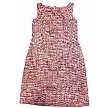 Talbots Pink Tweed Lined Shift Dress Size 12P
