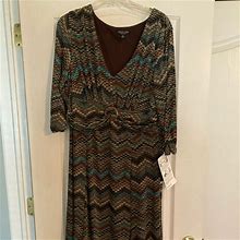 Perceptions Dresses | Knit Dress Nwt | Color: Brown/Green | Size: 18