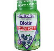 3 Pack Vitafusion Biotin Extra Strength Gummies, Natural Blueberry, 5000 Mcg,...