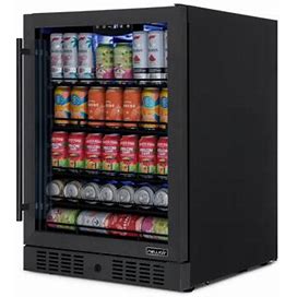 Newair Beverage Refrigerator Cooler, 177 Can, Black , Digital Temperature Control /Glass/Panel Ready In Gray | 32.3 H X 23.4 W X 22.4 D In | Wayfair
