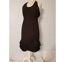 Amanda Smith Dress Size 6 Petite Black Halter Dress With Pleated Along