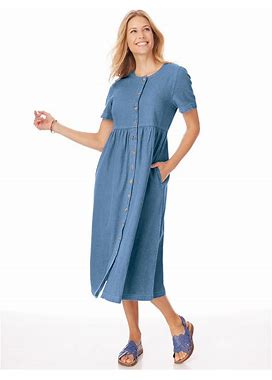 Blair Women's Denim Button-Front Dress - Denim - M - Misses