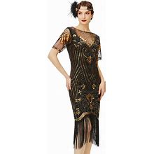 BABEYOND Flapper Dresses 1920S Gatsby - Roaring 20S Sequin Beaded Dress Fringe Dress