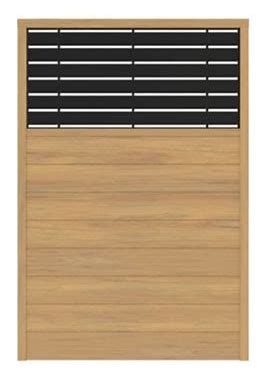 Barrette Outdoor Living 4 ft. X 6 ft. Vinyl Fence With Boardwalk Decorative Screen Panel Kit, Cypress
