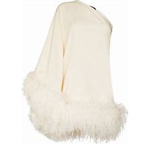 Taller Marmo - Piccolo Ubud One-Shoulder Mini Dress - Women - Ostrich Feather/Acetate/Viscose - 42 - Neutrals