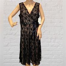 Perceptions Dresses | Perceptions New York Black Lace Fully Lined Sleeveless Party Dress Size 14 Nwt | Color: Black/Tan | Size: 14