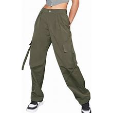 Szxzygs Women's Pants Casual With Pockets 2023 Cargo Pants Woman Relaxed Fit Baggy Clothes Black Pants High Waist Zipper Slim Drawstring Waist With Po