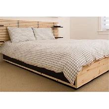 IKEA BED Double Full 55 X 79 1/2" Black Wood W/ 4 Drawers Bedroom Plenty Storage