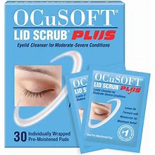 Ocusoft Lid Scrub PLUS - Pre-Moistened Leave-On Eyelid Wipes For Moderate To ...