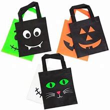 48 Pieces Treat Bag Halloween 2Pk Printed Non-Woven 8.5x9.25in 3Ast Combos Hlwn Label - Halloween