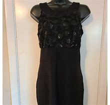 Enfocus Studio Dresses | Black Floral Sequin Dress | Color: Black | Size: 6