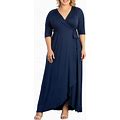 Women's Plus Size Meadow Dream Maxi Wrap Dress - Nocturnal Navy