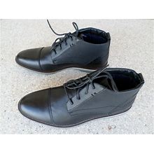 Steve Madden "Halter" Black Leather Ankle Boots. Men's 7.5