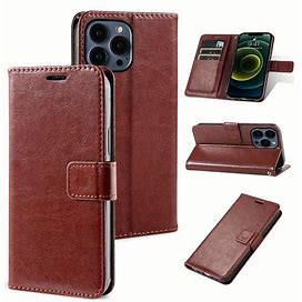 Flip Card Insert Artificial Leather Case Is Suitable For S All-Inclusive Drop-Proof Protective Case Creative Niche Personality,Dark Brown,Temu