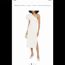 Rebecca Vallance Dresses | Rebecca Vallance Andie One-Shoulder Gathered Cloqu Midi Dress | Color: White | Size: Uk 8