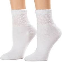 Silver Steps™ Cool & Dry Quarter Cut Diabetic Socks, 3 Pair - White - MED - Polyester
