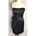 Anthropologie BAILEY 44 100% SILK Black Pleated Strapless Party Cocktail Dress 6