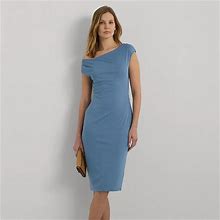 Ralph Lauren Cutout Jersey Off-The-Shoulder Dress - Size 10 in Pale Azure