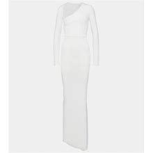 Alex Perry, Asymmetric Jersey Maxi Dress, Women, White, US 6, Dresses, Viscose