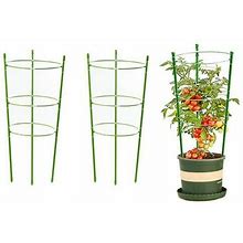 Clearance!2 Pieces Plant Support Cage Rust Resistant Garden Plant Support Ring Plant Stake Plant Support Tomato Cage, Upgrade 45 cm Plant Lattice Fram