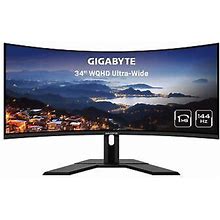 Gigabyte G34wqc A 34" 144Hz Ultra-Wide Curved Gaming Monitor, 3440 X