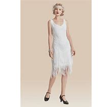 BABEYOND 1920S Flapper Dress Roaring 20S Great Gatsby Costume Dress Fringed Embellished Dress