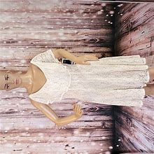Julian Taylor Dresses | Dresses By Julian Taylor Floral Lace Dress Size 6 | Color: Cream | Size: 6