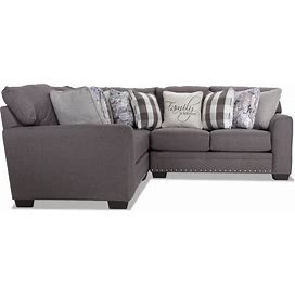 Cottage Chic 98" 3 Piece Sectional Sofa In Gray | Memory Foam | Traditional Sectional Couches & Sofas Polyester By Bob's Discount Furniture