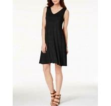 Style & Co Cross-Back Sleeveless A-Line Dress - Black, Medium 3910