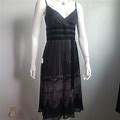 Loft Dresses | Ann Taylor Loft Size 4 Pleated Spaghetti Strap | Color: Black/Tan | Size: 4