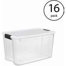 116 Qt. Ultra-Latching Storage Bin Box Container, Clear (16-Pack)