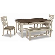 Signature Design By Ashley Bolanburg Antique White / Brown 5-Piece Dining Package