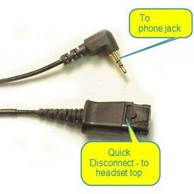 Plantronics 3.5mm Plug To Quick Disconnect Qd Adapter Converter Cable