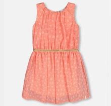 Girl Heart Jacquard Chiffon Dress Coral - Toddler Child - Coral