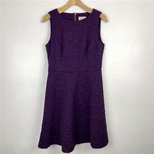 Eliza J Tiered Sleeveless Crepe Shift Dress 8 Purple