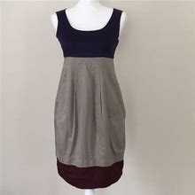 Ysla Dresses | Color Block Sleeveless Cotton Dress With Pockets | Color: Purple/Tan | Size: Xs