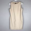 Talbots Dresses | Talbots Mini Sheath Dress Beige Sleeveless Petite | Color: Cream | Size: 6P