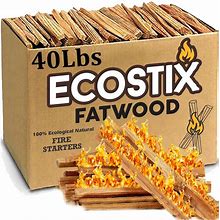 Eco-Stix Fatwood Fire Starter Kindling Firewood Sticks Bulk Packaged Firestarters 100% All Natural Resi ECOSTIX 40LB